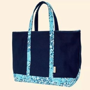 Lilly Pulitzer Mercato Tote “Deep Sea Navy” NWT